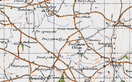 Old map of Trefgarn Owen in 1946