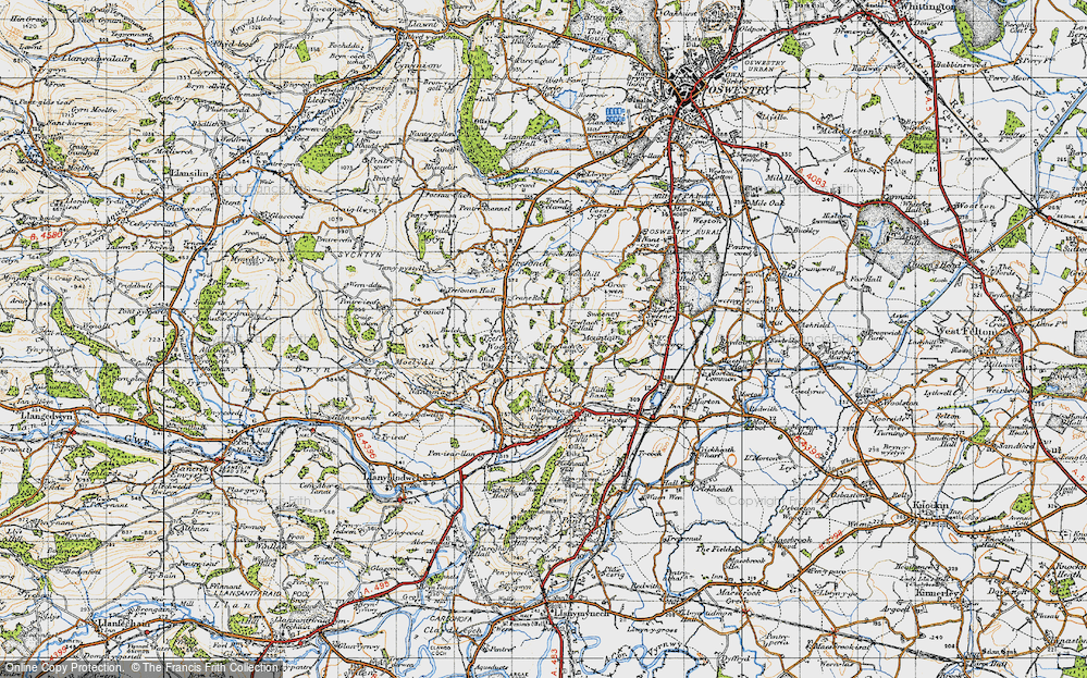 Old Map of Treflach, 1947 in 1947