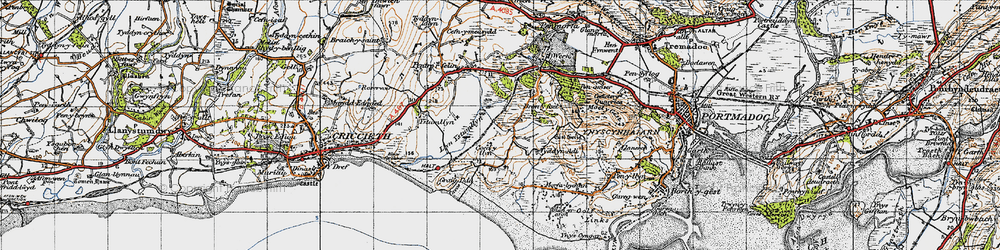 Old map of Treflys in 1947