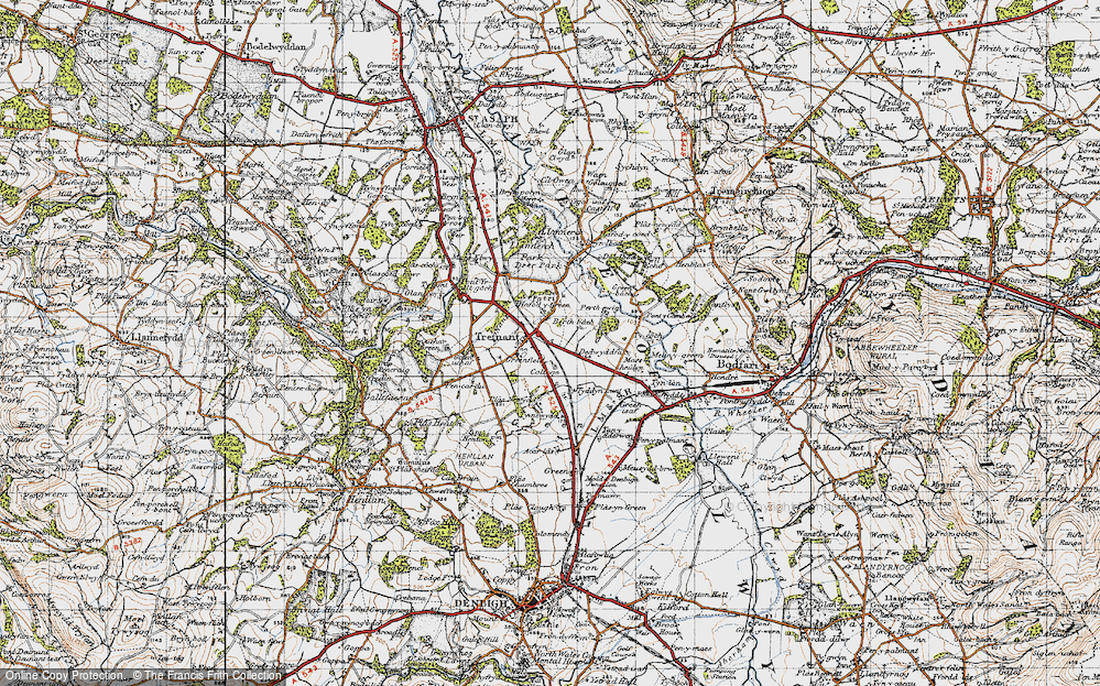 Old Map of Historic Map covering Berth Bach in 1947