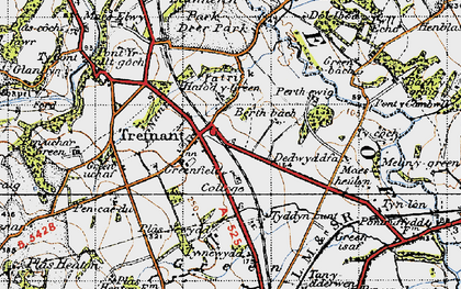 Old map of Trefnant in 1947