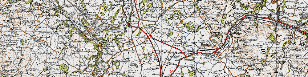 Old map of Trefnant in 1947