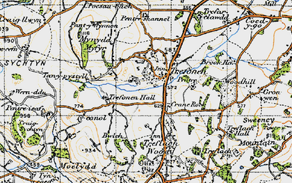 Old map of Trefonen in 1947