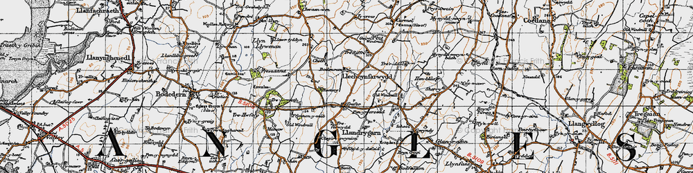 Old map of Trefor in 1947