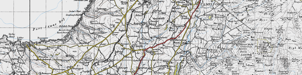 Old map of Bodulgate in 1946