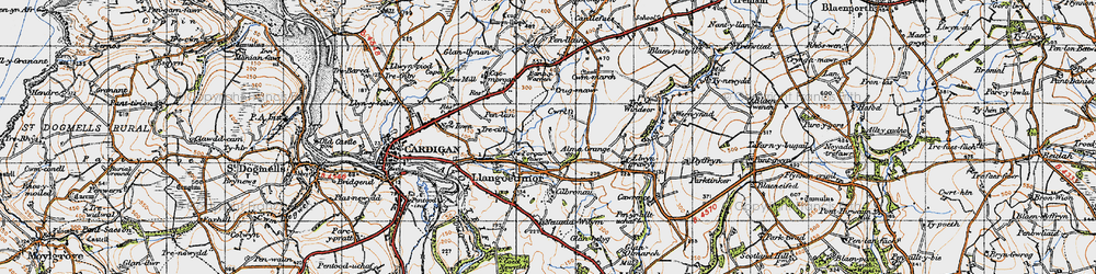 Old map of Treforgan in 1947