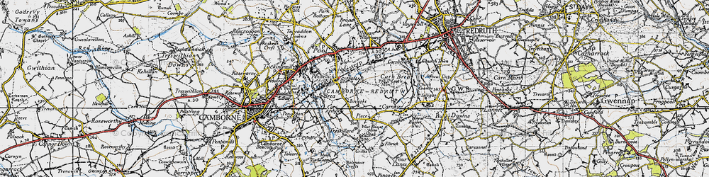 Old map of Tregajorran in 1946