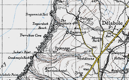 Old map of Tregardock in 1946