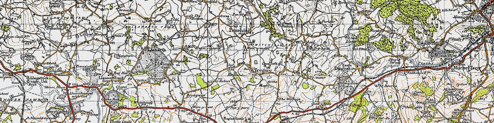 Old map of Tregare in 1946