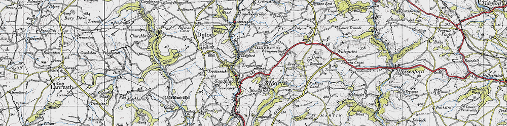 Old map of Wringworthy in 1946