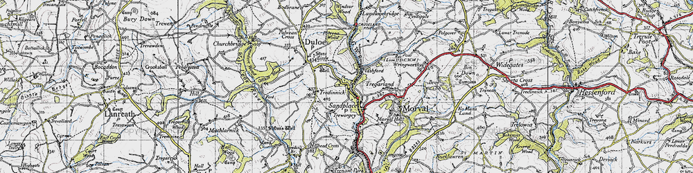 Old map of Tregarlandbridge in 1946