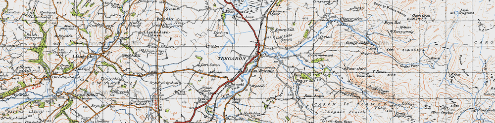 Old map of Afon Groes in 1947