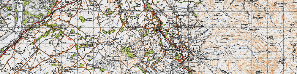 Old map of Tregarth in 1947
