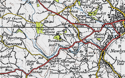 Old map of Tregavarah in 1946