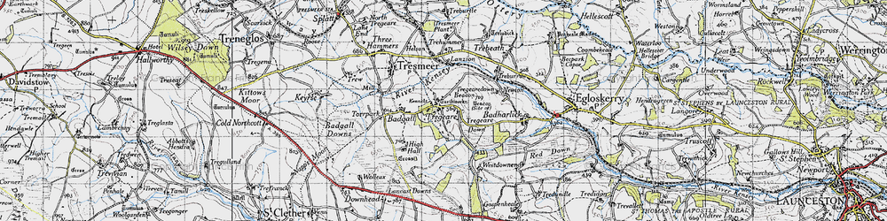 Old map of Tregeare in 1946