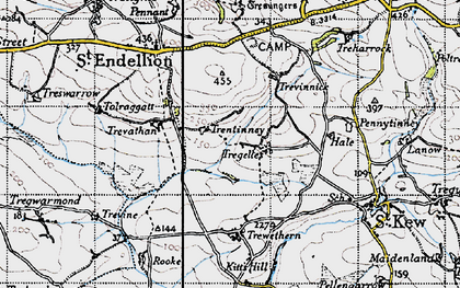 Old map of Tregellist in 1946