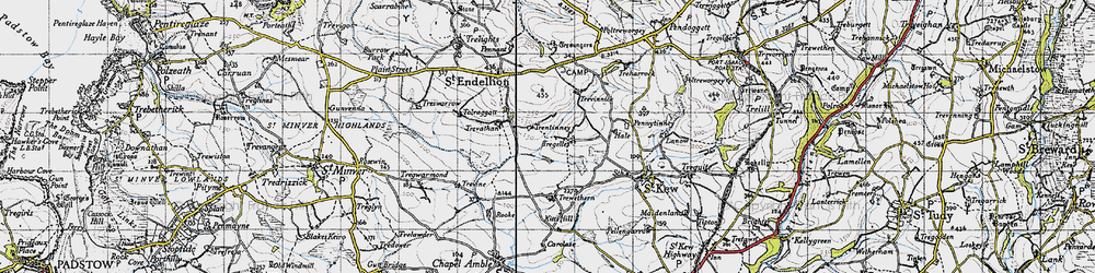 Old map of Tregellist in 1946