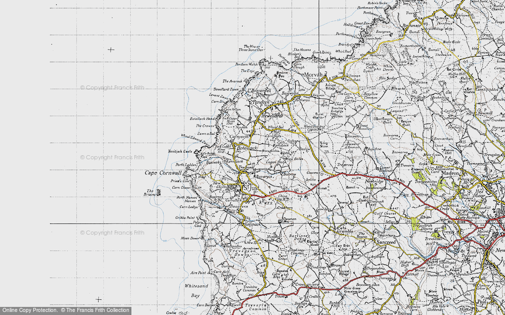 Old Map of Historic Map covering Bosvargus in 1946