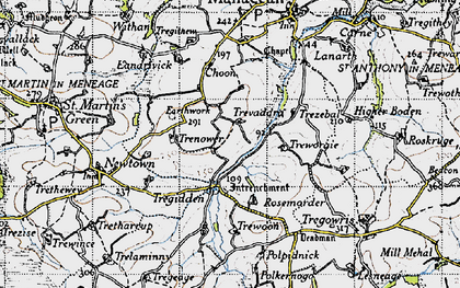 Old map of Tregidden in 1946