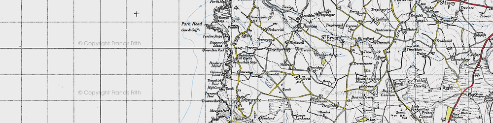 Old map of Tregona in 1946