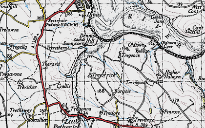 Old map of Tregonce in 1946