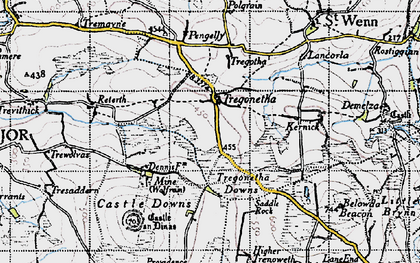 Old map of Tregonetha in 1946