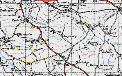 Old map of Tregonning in 1946