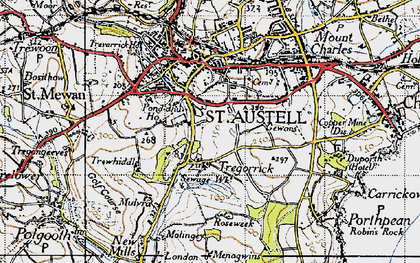Old map of Tregorrick in 1946