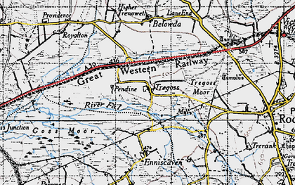 Old map of Tregoss in 1946