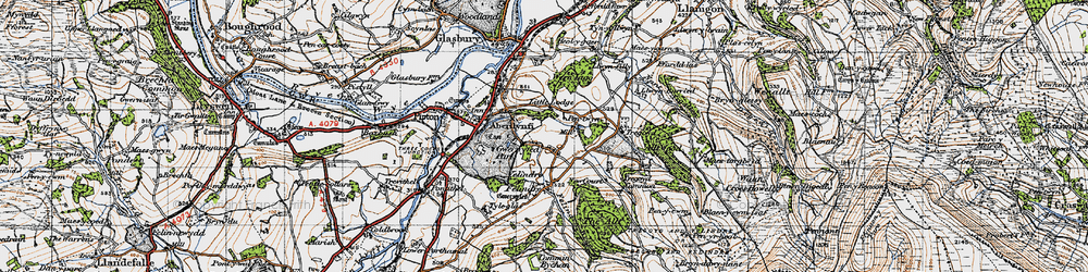 Old map of Tregoyd Mill in 1947