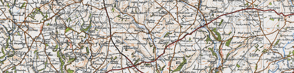 Old map of Tregroes in 1947