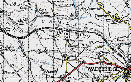 Old map of Tregunna in 1946