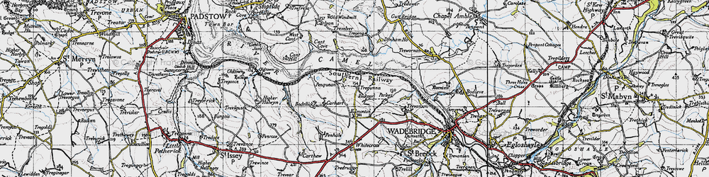 Old map of Tregunna in 1946