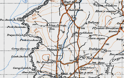 Old map of Tregyddulan in 1947