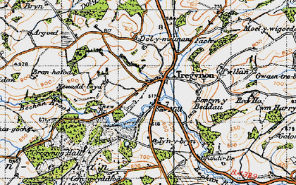 Old map of Tregynon in 1947