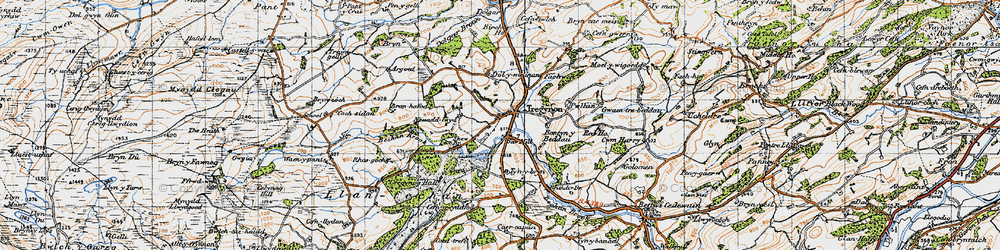 Old map of Boncyn y Beddau in 1947