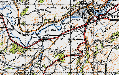 Old map of Trehafren in 1947