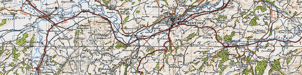 Old map of Trehafren in 1947