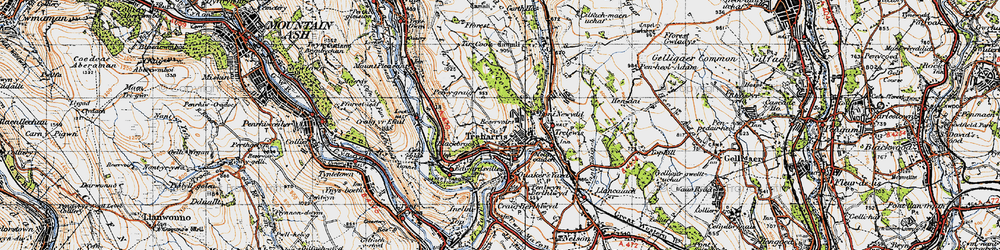 Old map of Treharris in 1947