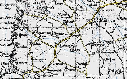 Old map of Trevear in 1946