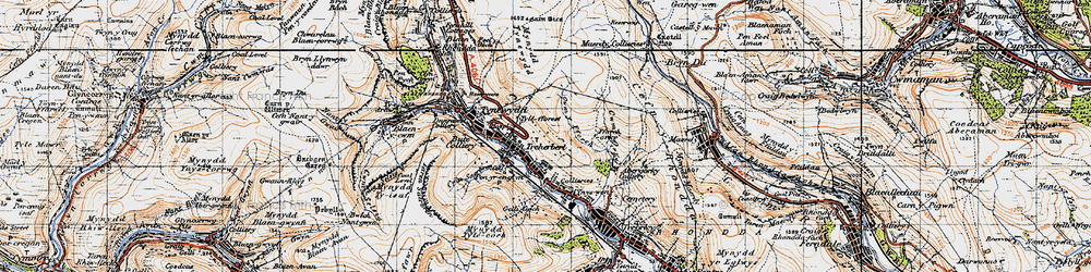 Old map of Treherbert in 1947