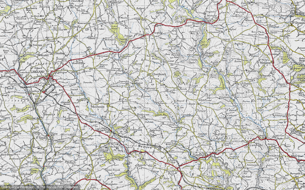 Old Map of Trehunist, 1946 in 1946