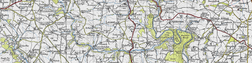 Old map of Trekenner in 1946