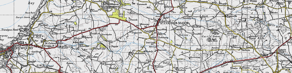 Old map of Trekenning in 1946