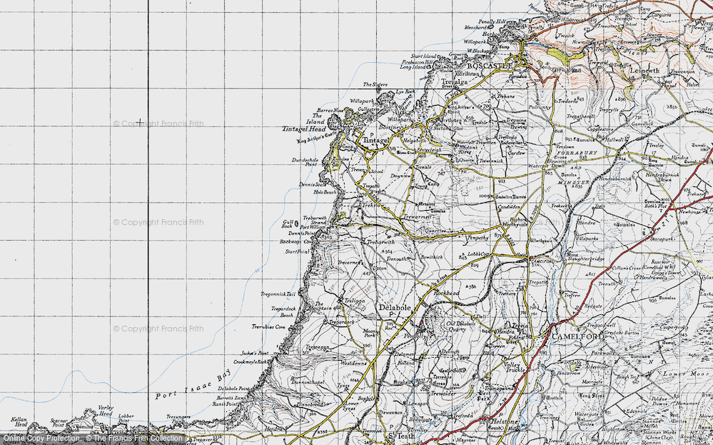 Old Map of Treknow, 1946 in 1946