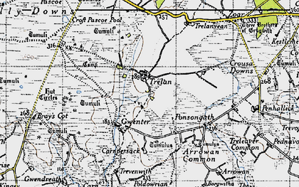 Old map of Goonhilly Downs in 1946