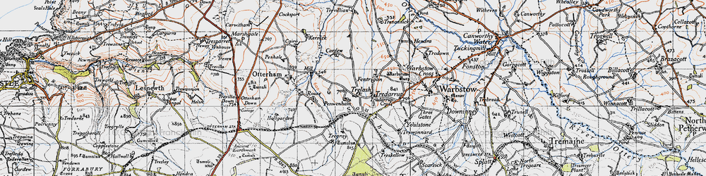 Old map of Trelash in 1946