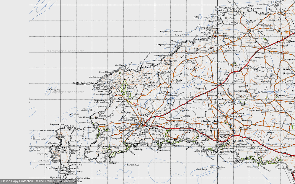 Old Map of Historic Map covering Trelewyd in 1946