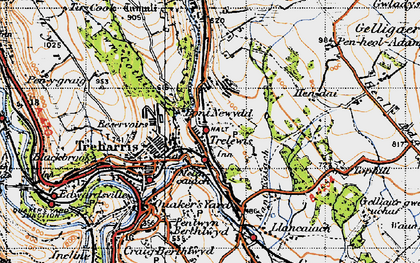 Old map of Trelewis in 1947