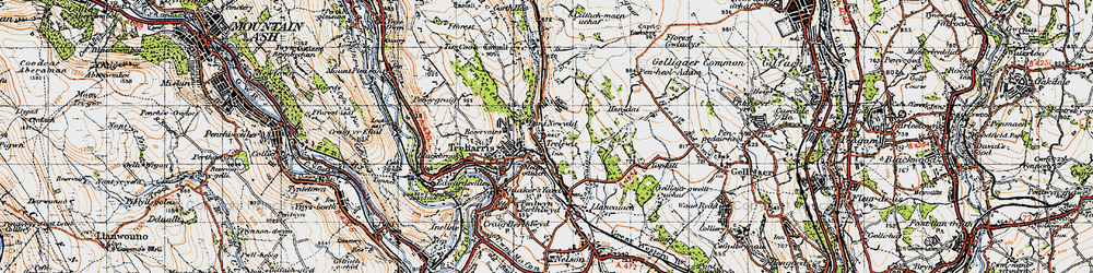 Old map of Trelewis in 1947